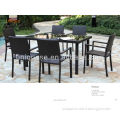 Ottawa alum wicker table and chair 7pcs/set garden wicker chair and table outdoor furniture